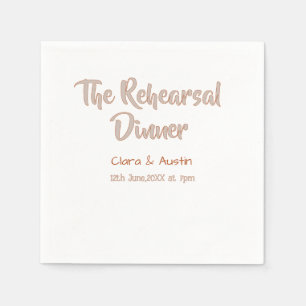 Rehearsal dinner the night before simple minimal m napkin