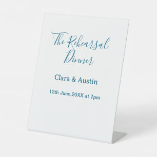 Rehearsal dinner the night before simple minimal m pedestal sign