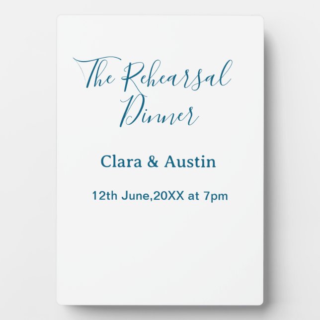 Rehearsal dinner the night before simple minimal m plaque (Front)