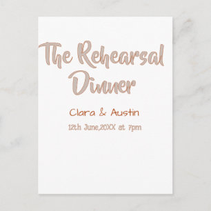 Rehearsal dinner the night before simple minimal m postcard