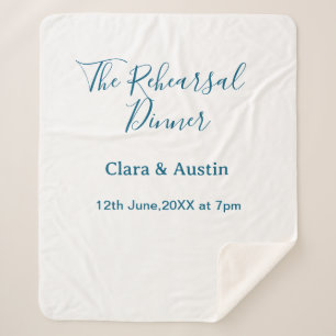 Rehearsal dinner the night before simple minimal m sherpa blanket