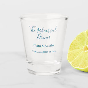 Rehearsal dinner the night before simple minimal m shot glass