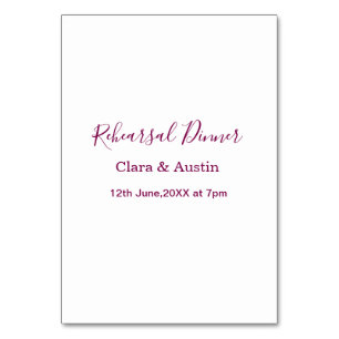 Rehearsal dinner the night before simple minimal m table number