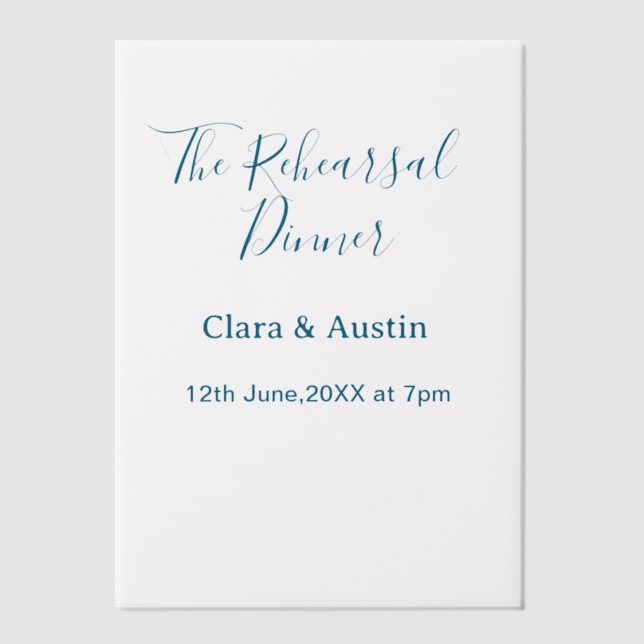 Rehearsal dinner the night before simple minimal m vellum invitations (Front)