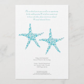 Rehearsal Dinner Wedding Aqua Turquoise Starfish Invitation
