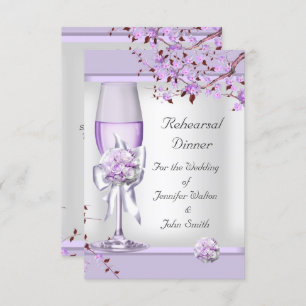 Rehearsal Dinner Wedding Lavender Purple Lilac 4 Invitation