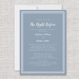 Rehearsal Dinner Wedding Night Before Dusty Blue Invitation