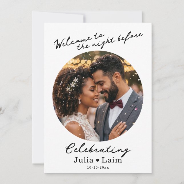 Rehearsal Dinner Wedding With Photo Invitation (Front)