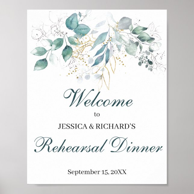 Rehearsal Dinner Welcome Poster Sign (Front)