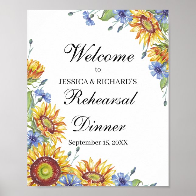 Rehearsal Dinner Welcome Poster Sign (Front)