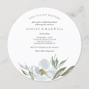 Rehearsal Invitations Watercolor Green and White