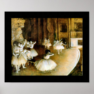 Rehearsal of a Ballet on Stage - Degas Poster