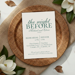 Rehearsal The Night Before Wedding Sage Green Invitation