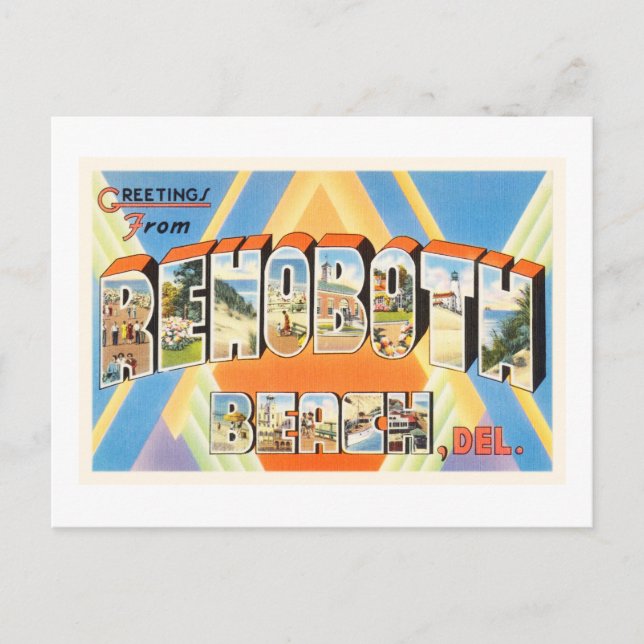 Rehoboth Beach Delaware DE Vintage Travel Postcard (Front)