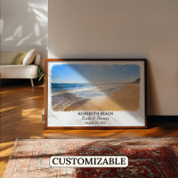 Rehoboth Beach Delaware Poster, Watercolor, Custom