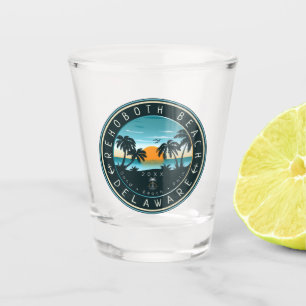 Rehoboth Beach Delaware Sunset Retro Souvenir 80s Shot Glass