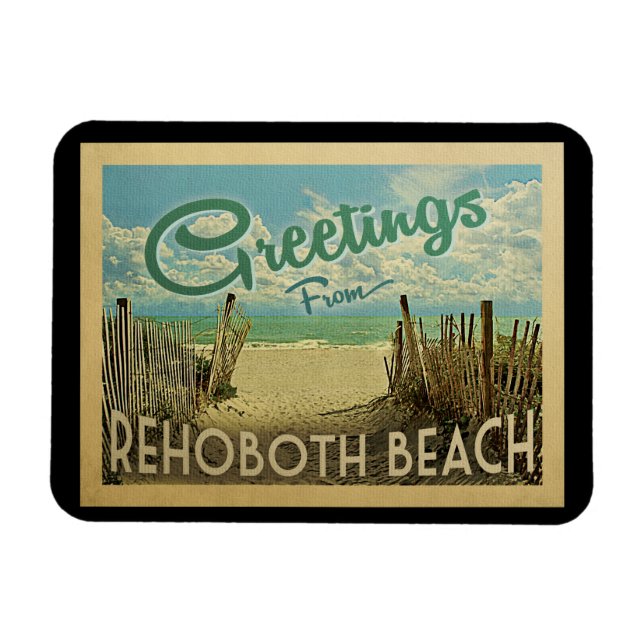 Rehoboth Beach Magnet Vintage Travel (Horizontal)