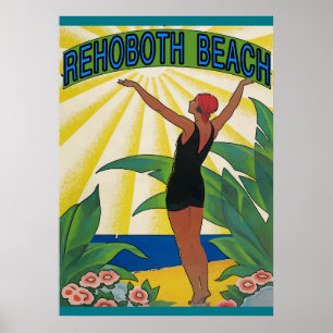 Rehoboth Beach Vintage Style Poster