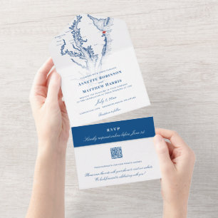 Rehoboth Beach Wedding QR Code Seal and Send All In One Invitation