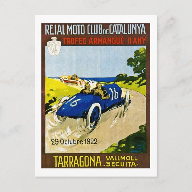 Reial Moto Club de Catalunya Retro Postcard (Front)