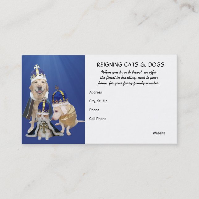 Reigning Cats & Dogs Business Card (Front)