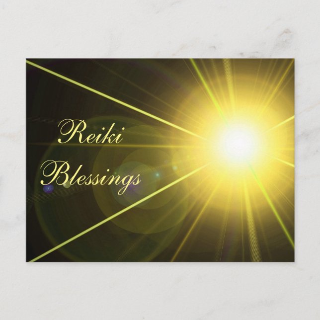 'Reiki Blessings' quote Postcard (Front)