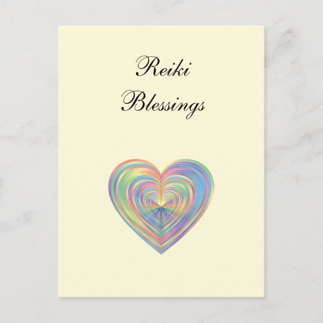 'Reiki Blessings' quote Postcard (Front)