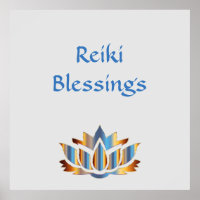 Reiki Blessings White/Gold/Blue lotus flower