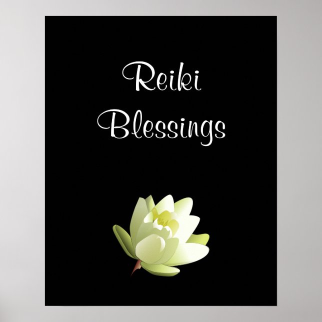 Reiki Blessings white Lilly Poster (Front)
