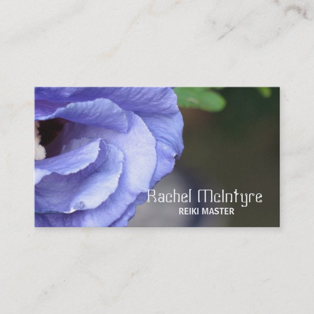Reiki Blue Hibiscus Business Card (Front)