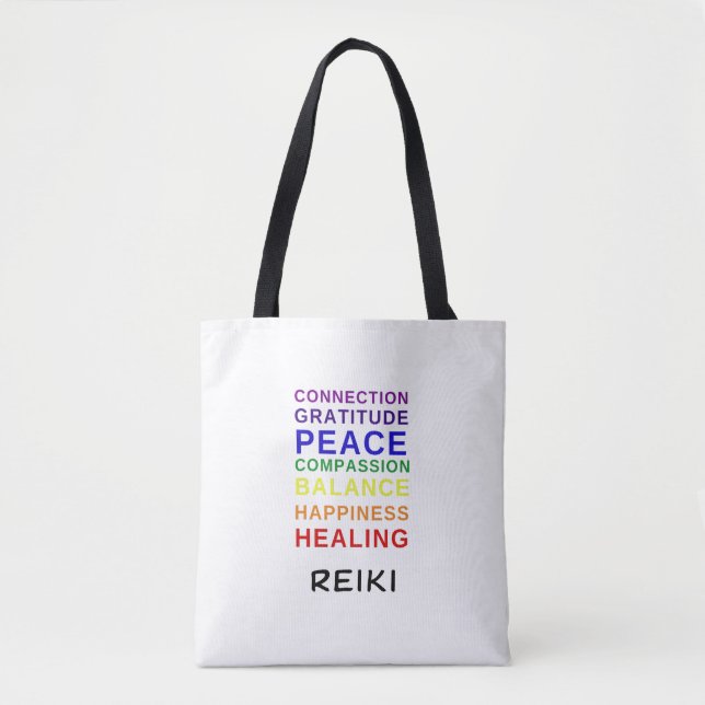 Reiki Chakra Colours Tote Bag (Front)