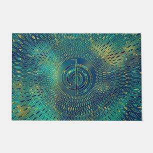 Reiki Cho Ku Rei - gemstone and gold Doormat