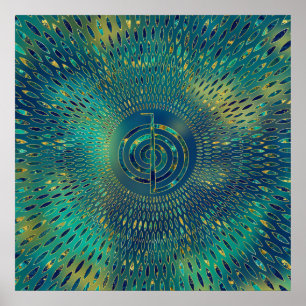 Reiki Cho Ku Rei - gemstone and gold Poster
