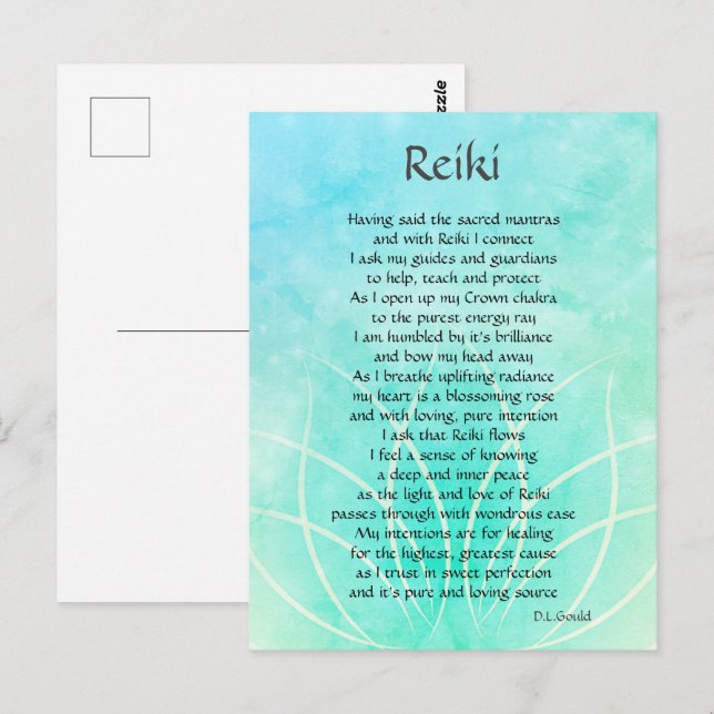 Reiki Connection Poem Art Postcard (Front/Back)
