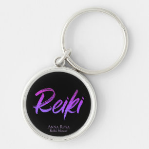 *~* Reiki Energy Healer Iridescent Typography Key Ring