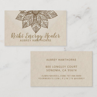 Reiki Energy Healer Lotus Flower  Business Card