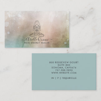 Reiki Energy Healer Serene Abstract Watercolor Business Card