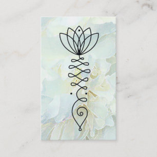 *~* Reiki Floral Heart Lotus Peony Flower Yoga Business Card