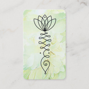 *~* Reiki Floral Yoga Heart Peony Lotus  Flower Business Card
