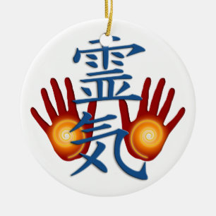 Reiki Hands Ceramic Tree Decoration