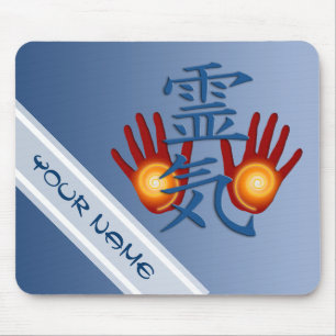 REIKI Hands Symbol + your name & image Mouse Pad