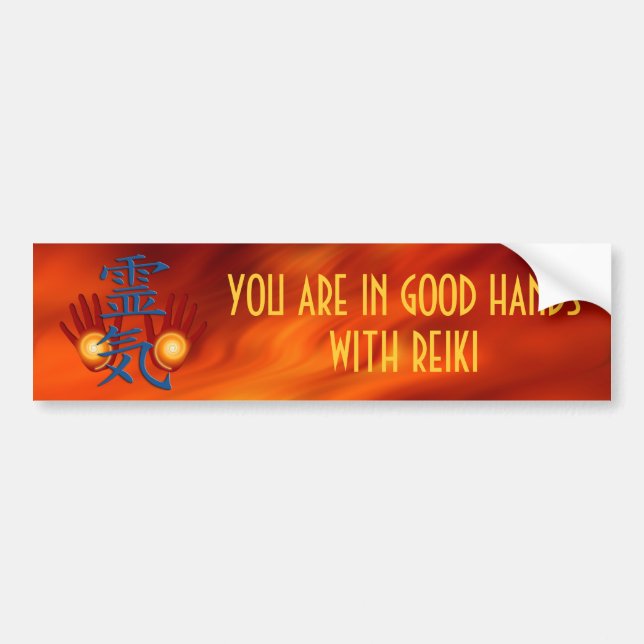 Reiki Hands & your text Bumper Sticker (Front)