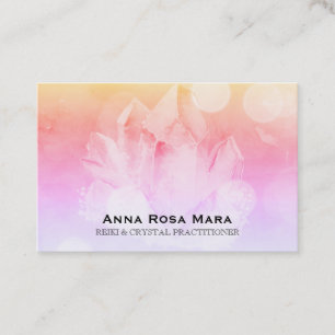 ~ Reiki Healer Yoga Massage Pastel Crystal Business Card