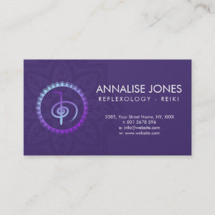 Reiki Healing Choku Rei Symbol on Mandala Business Card