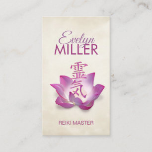 Reiki Healing symbol in lotus Business Card
