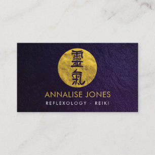 Reiki Healing Symbols in gold circle Business Card