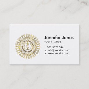 Reiki Healing Symbols in gold mandala Business Card