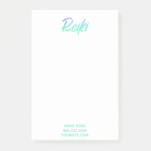 *~* Reiki Iridescent Blue Green & Turquoise Post-it Notes
