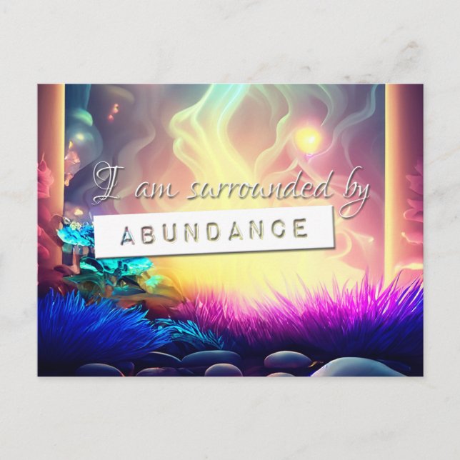 Reiki Law of Attraction Abundance Affirmation Postcard (Front)