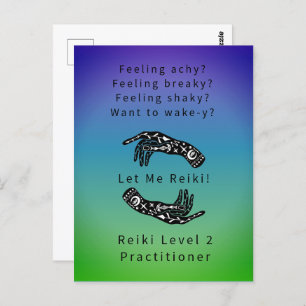 Reiki Level 2 Practitioner Riddle And Hands Colour Postcard
